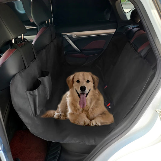Black Waterproof Oxford Dog Car Hammock with Storage Pocket