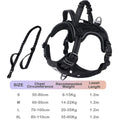 Black Tactical No Pull Dog Harness with Leash for Medium and Large Dogs
