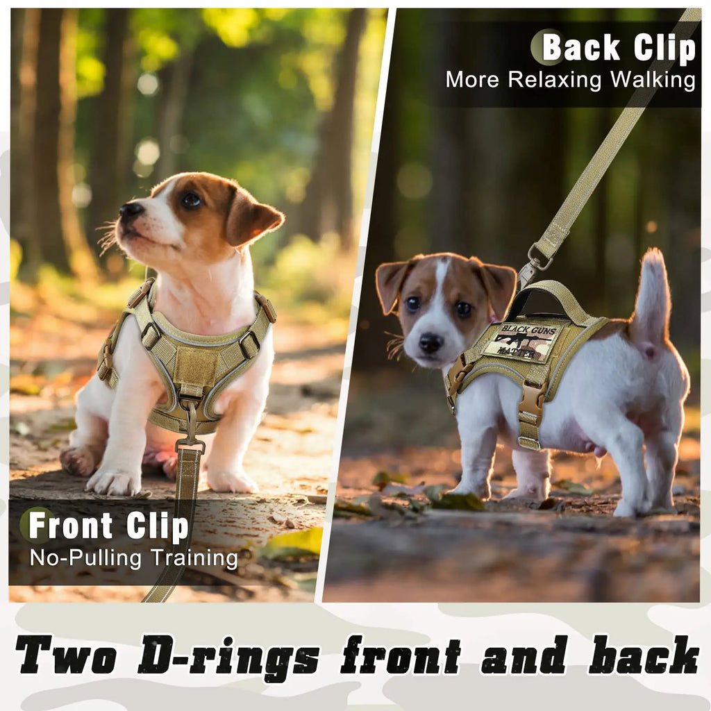 Beige Tactical Dog Harness for Small Dogs