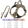 Khaki Tactical No Pull Dog Harness with Leash for Medium and Large Dogs