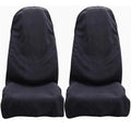 2-Pack Black Towel Front Seat Protectors for Dogs