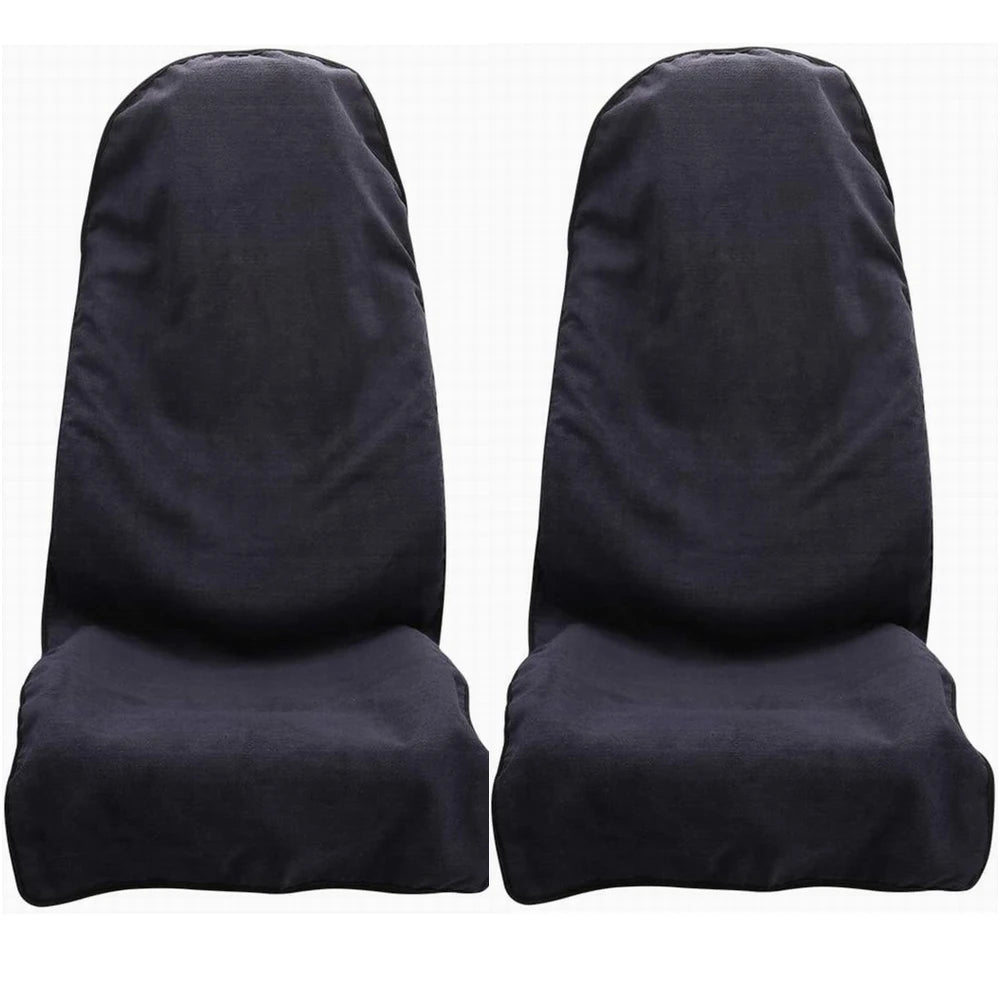 2-Pack Black Towel Front Seat Protectors for Dogs