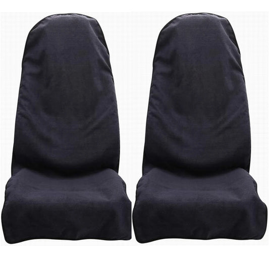 2-Pack Black Towel Front Seat Protectors for Dogs