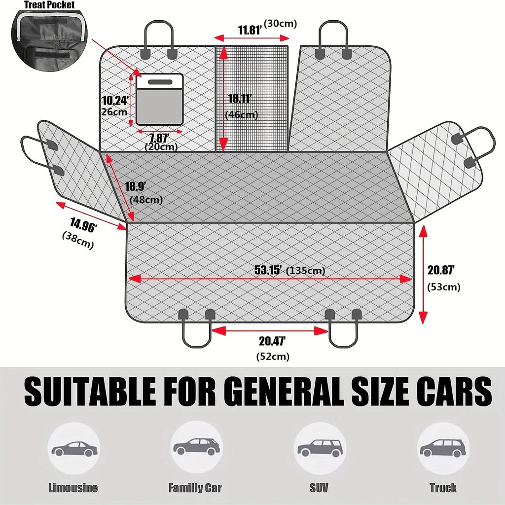Rear Seat Covers Waterproof Dog Car Backseat Cover