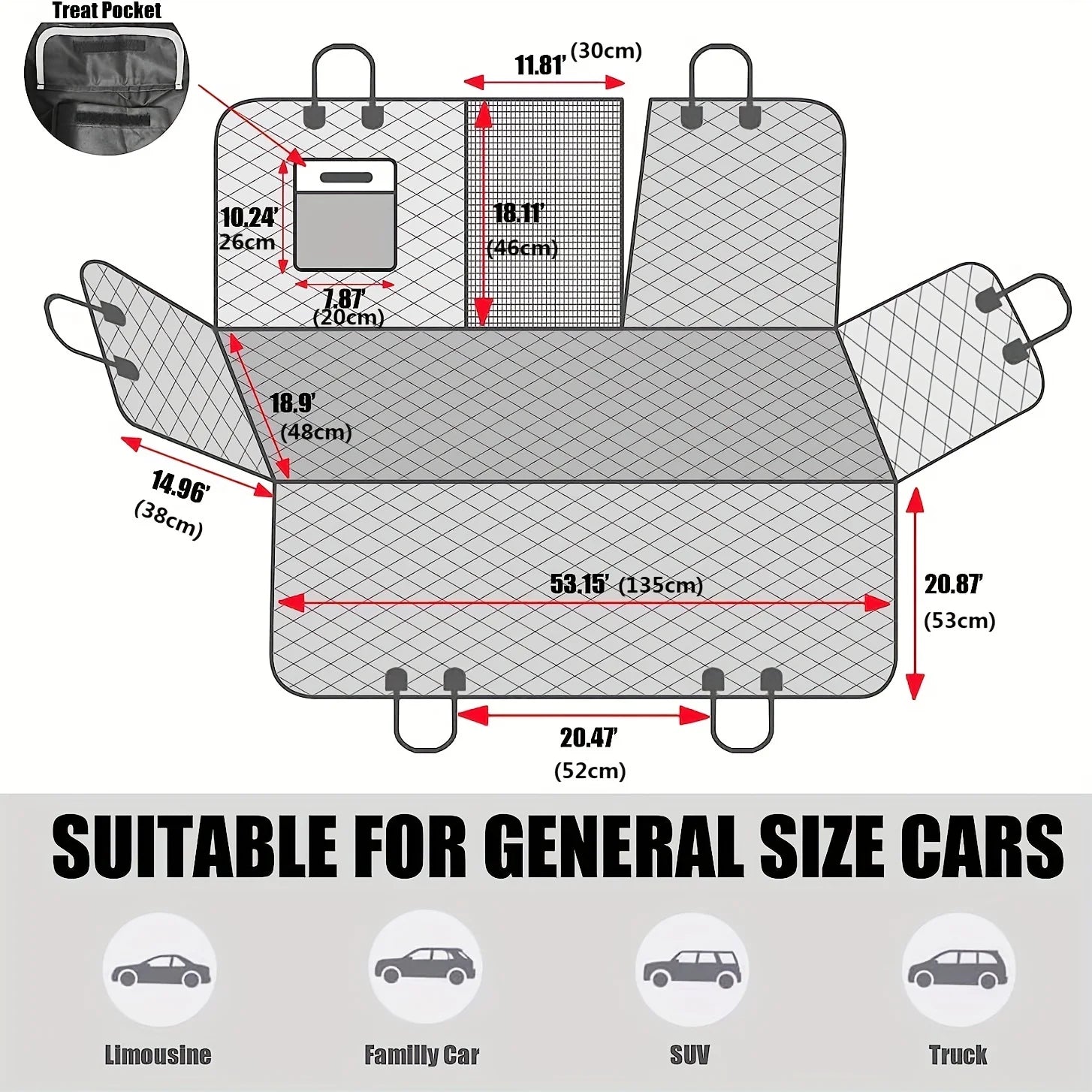 Rear Seat Covers Waterproof Dog Car Backseat Cover