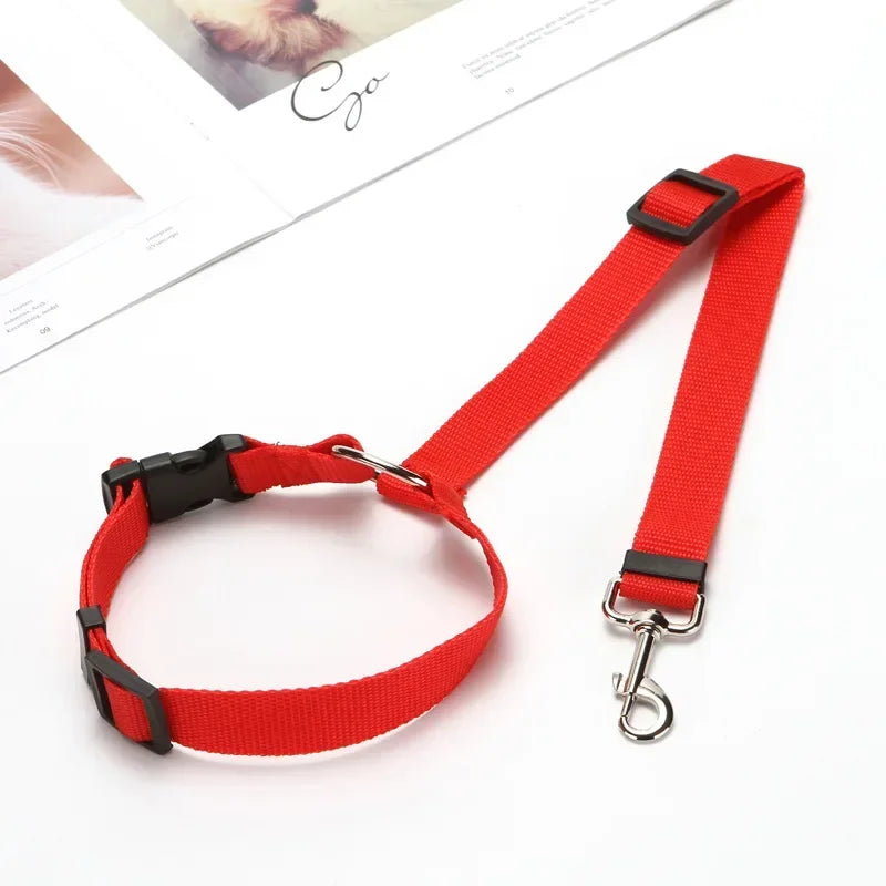 Red Dog Seat Belt Tether Adjustable Car Safety Leash