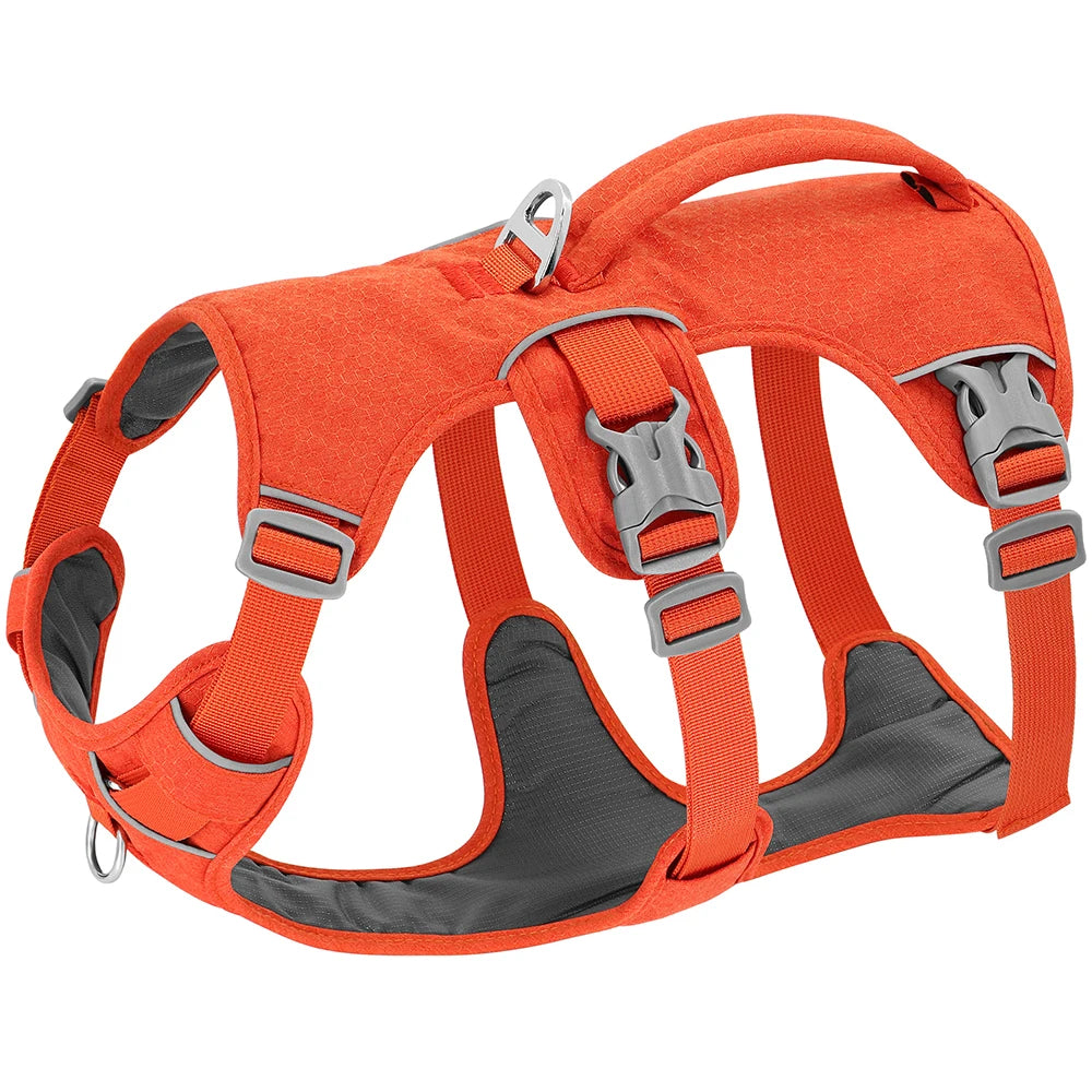 Orange Escape Proof Reflective Dog Harness for Small, Medium, and Large Dogs
