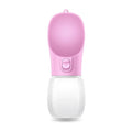 Pink Portable Dog Water Bottle with Built-In Drinking Bowl