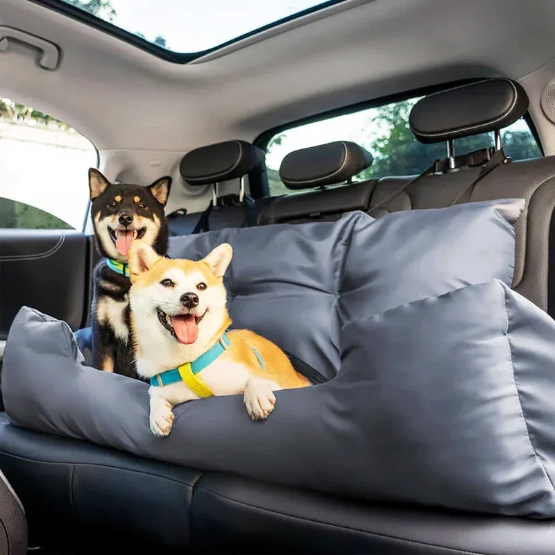 Premium Navy Blue Dog Booster Seat Carrier Bed for Travel