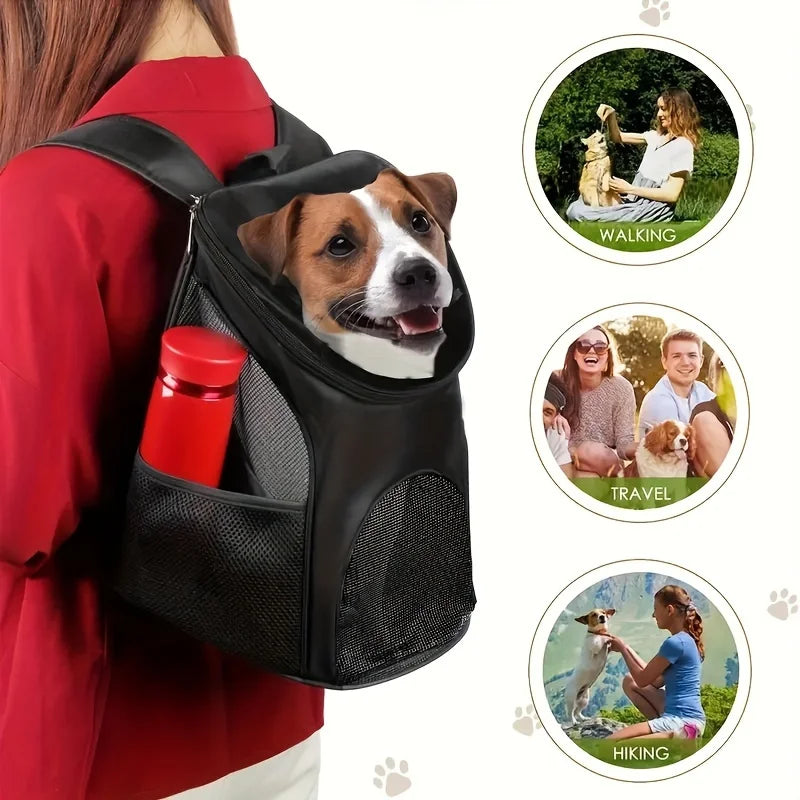 Red Portable Mesh Dog Backpack