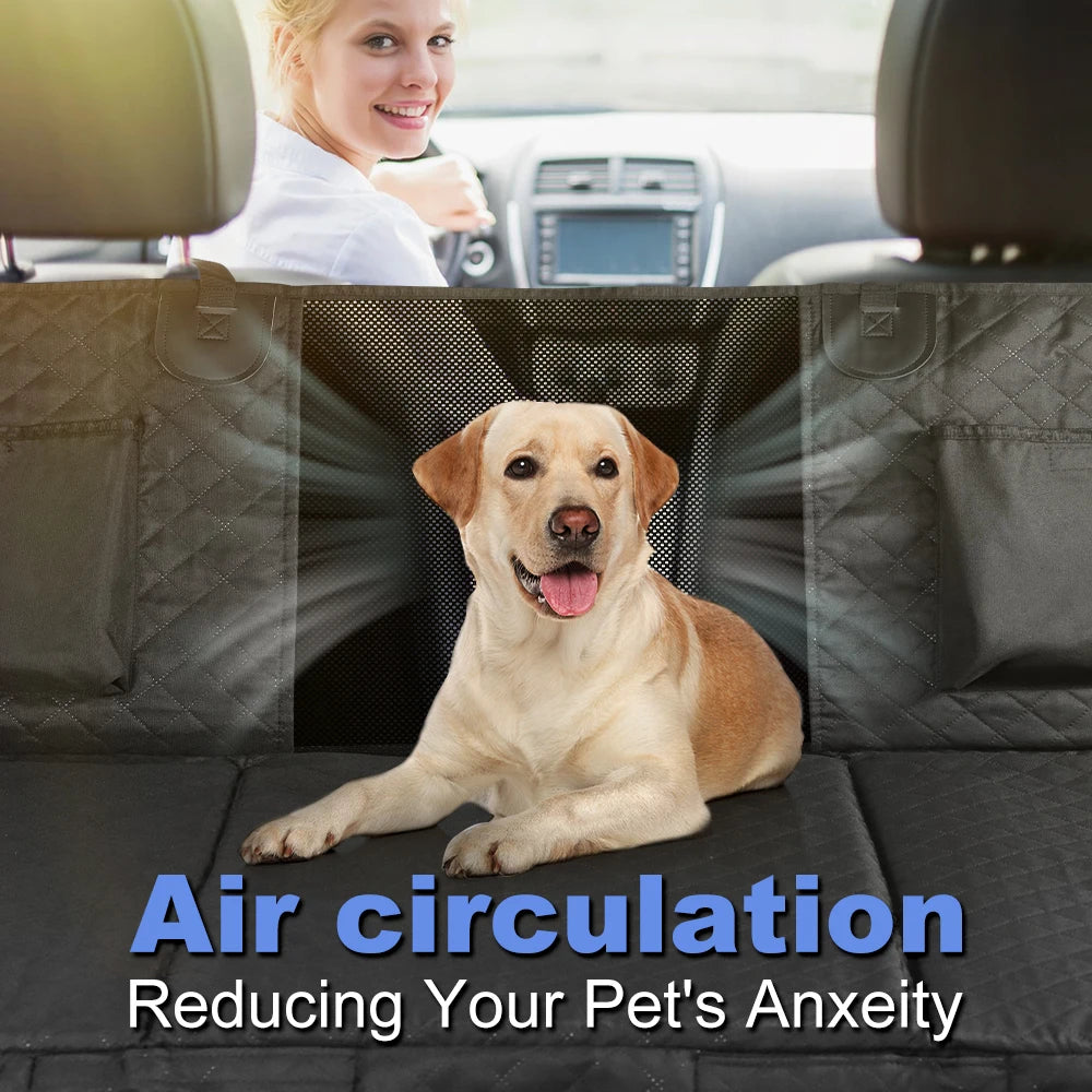 Black Premium Dog Car Back Seat Extender with Hard Bottom