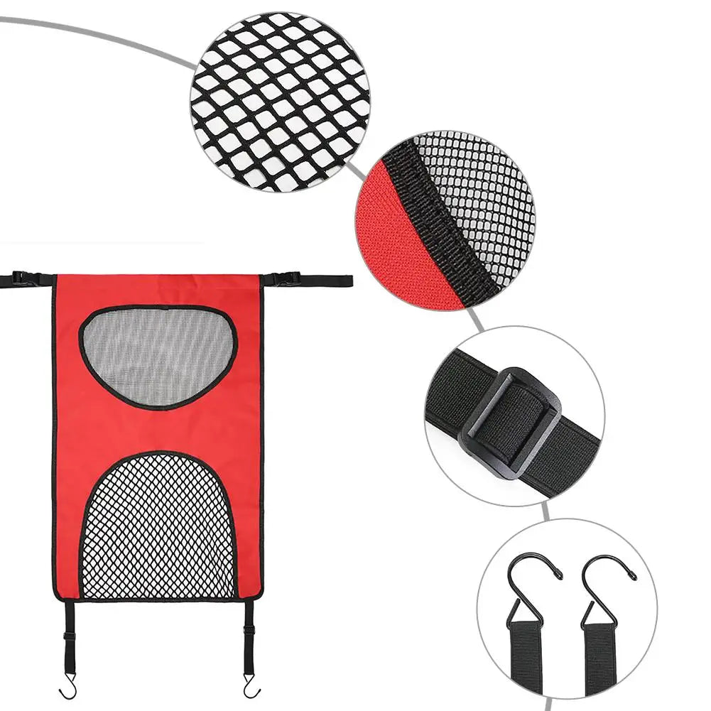 Red Nylon Car Pet Net Barrier for Backseat Safety