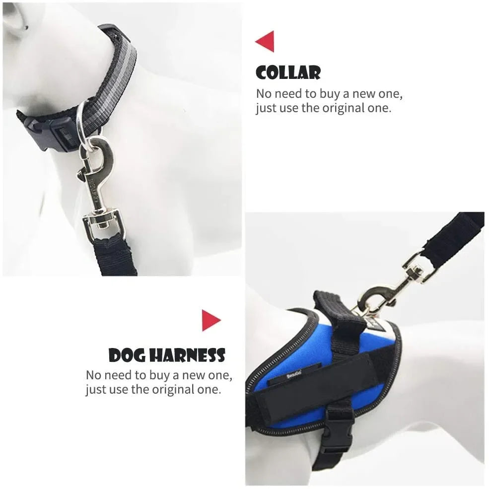 Purple Adjustable Dog Car Seat Belt Tether
