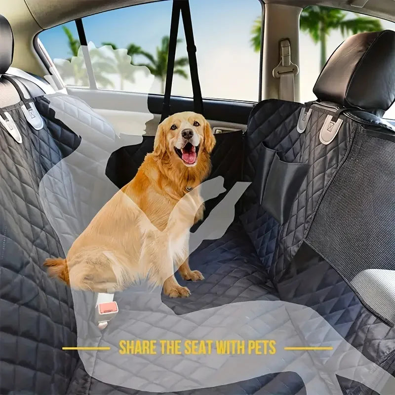 Waterproof Dog Seat Cover for Back Seat with Mesh Window