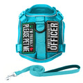 Sky Blue Tactical Dog Harness for Small Dogs with Leash