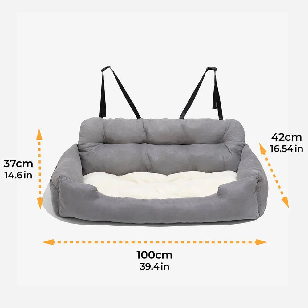 Premium Dark Grey Dog Booster Seat Carrier Bed for Travel
