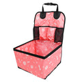 Pink Paw Print Dog Booster Seat for Cars and SUVs