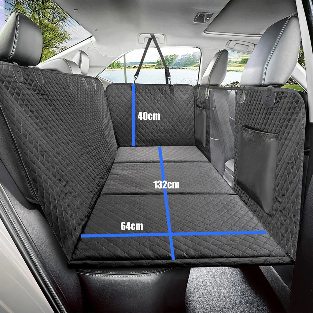 Black Premium Dog Car Back Seat Extender with Hard Bottom