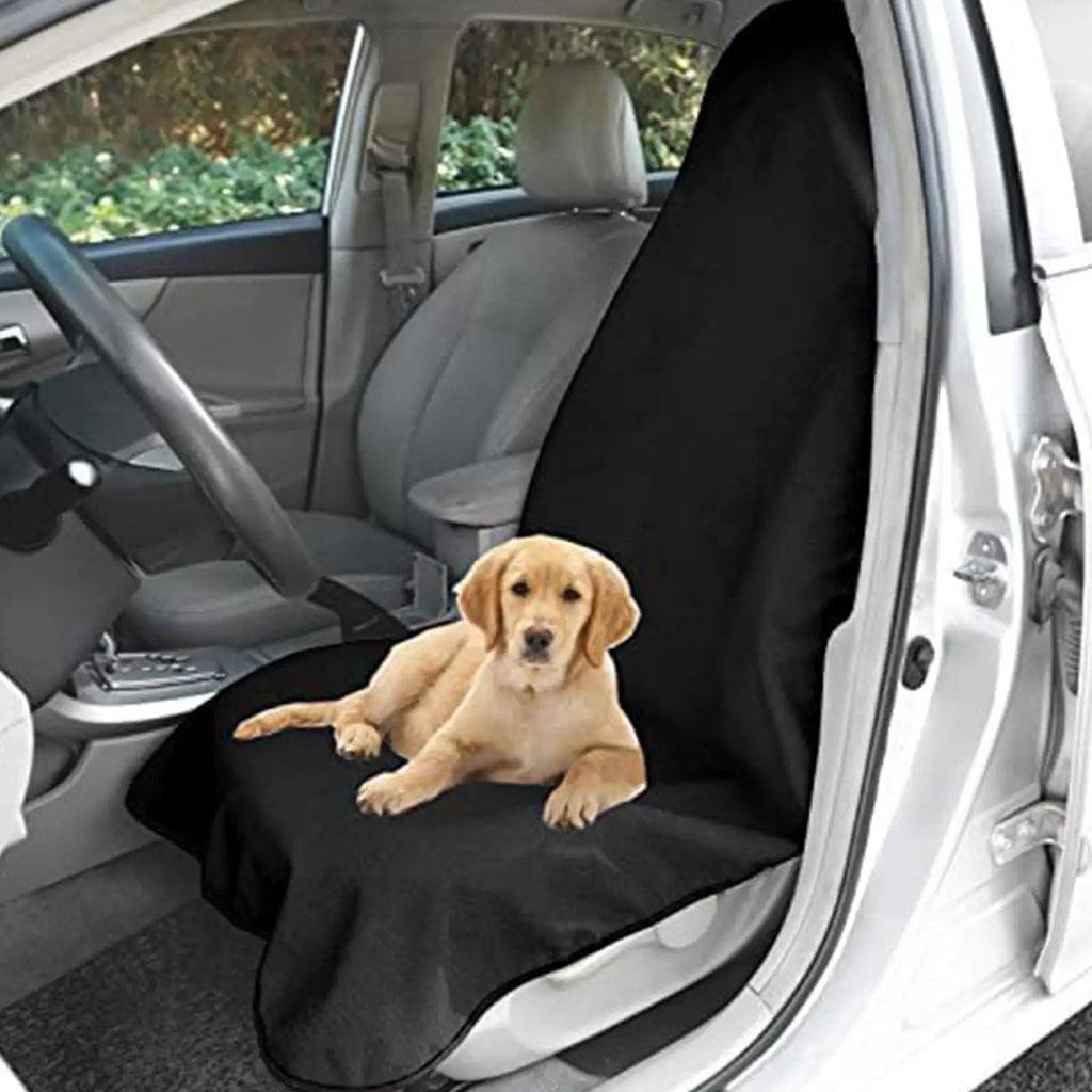 Black Towel Front Seat Protector for Dogs