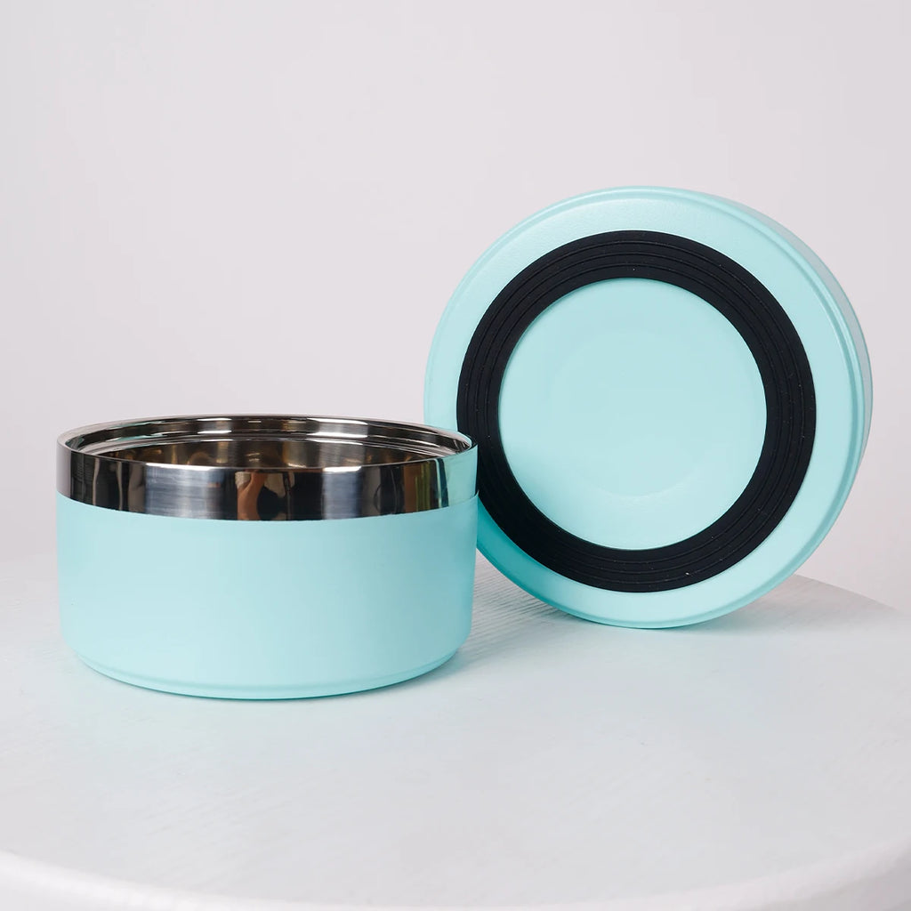 Blue Stainless Steel Dog Bowl