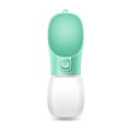 Green Portable Dog Water Bottle with Built-In Drinking Bowl