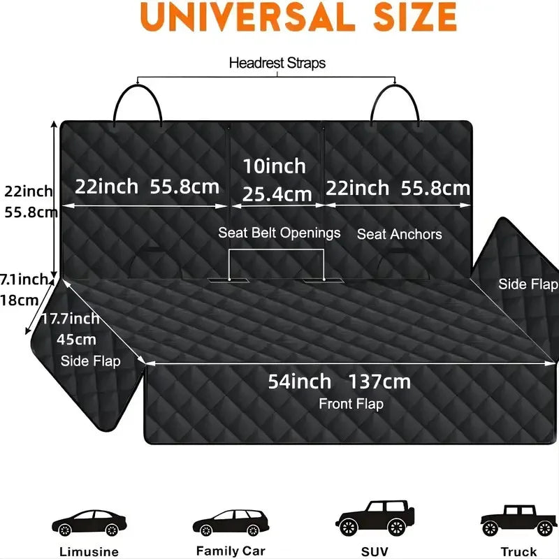 Orange Rear Seat Covers for Dogs Hammock