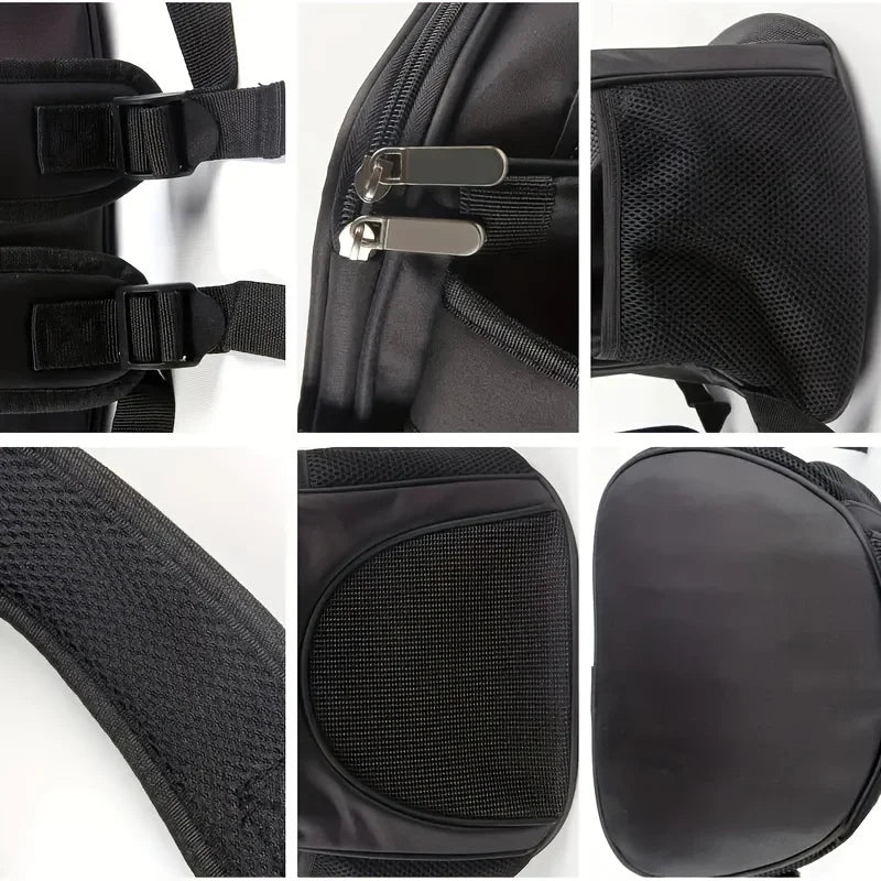 Black Portable Mesh Dog Backpack
