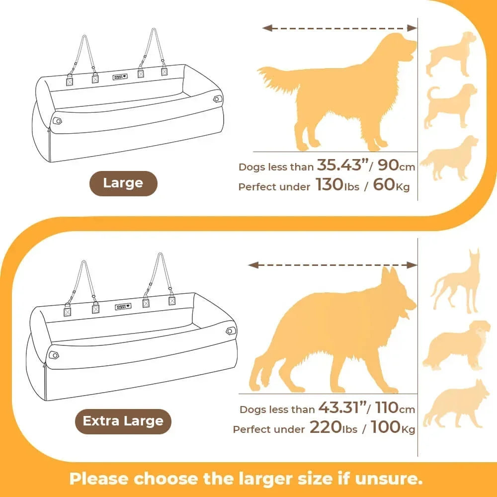 Brown Luxury Faux Leather Dog Booster Seat Bed for Travel