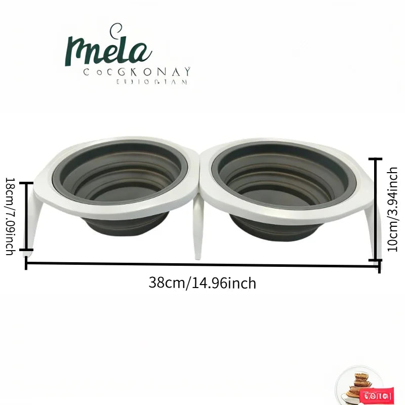 Foldable Double Dog Travel Bowls
