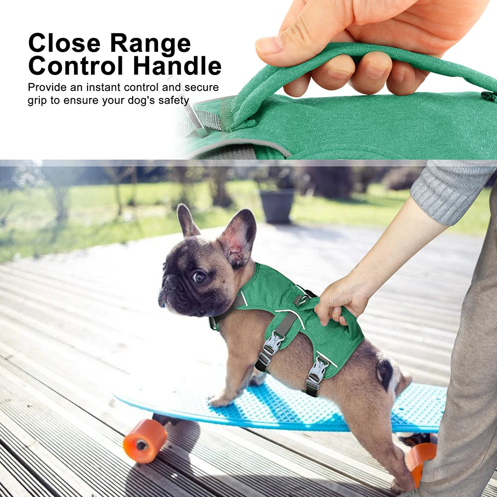 Green Escape Proof Reflective Dog Harness for Small, Medium, and Large Dogs