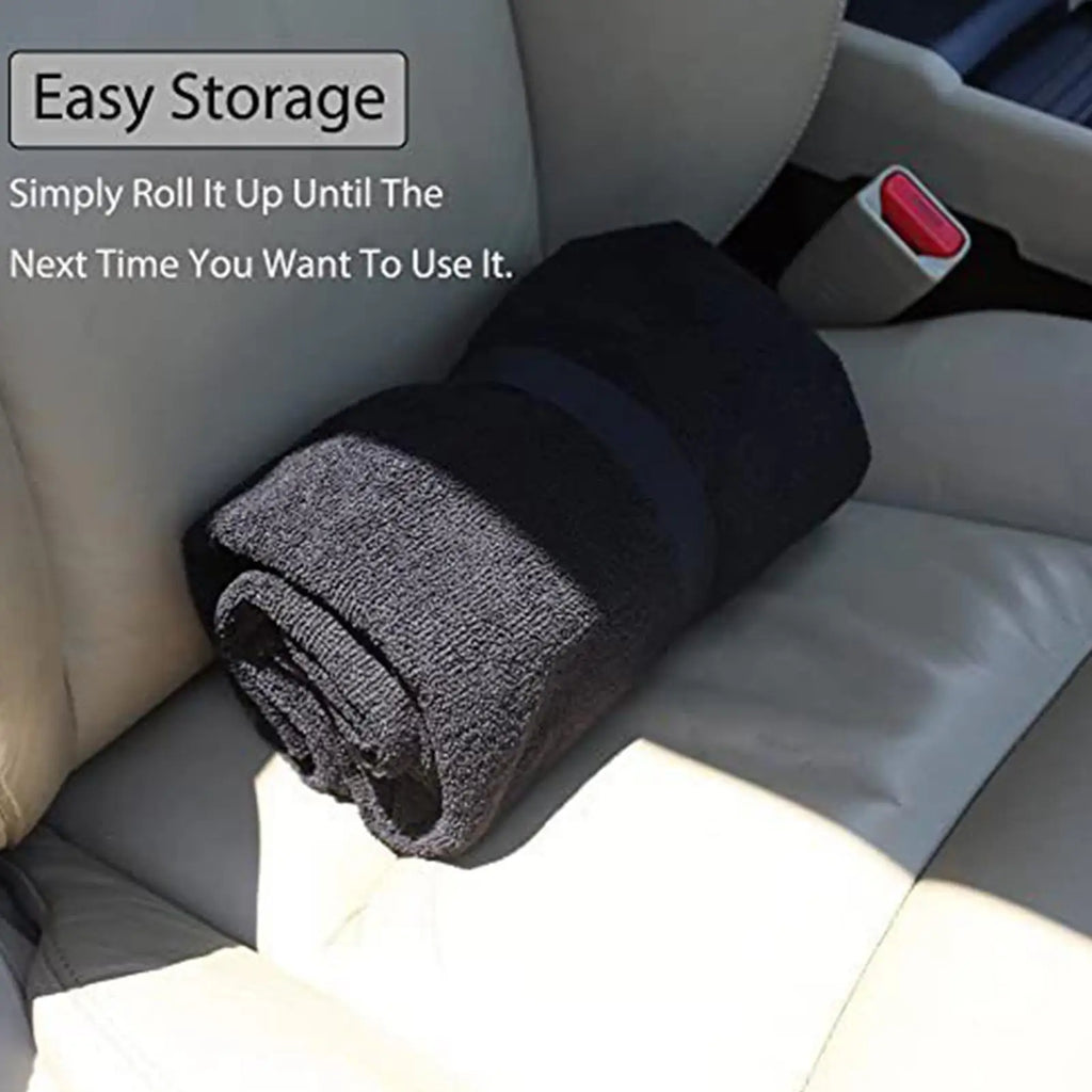 Gray Towel Front Seat Protector for Dogs