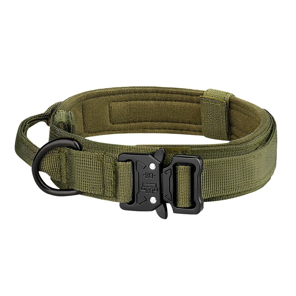 Army Green Tactical Dog Collar for Medium and Large Dogs
