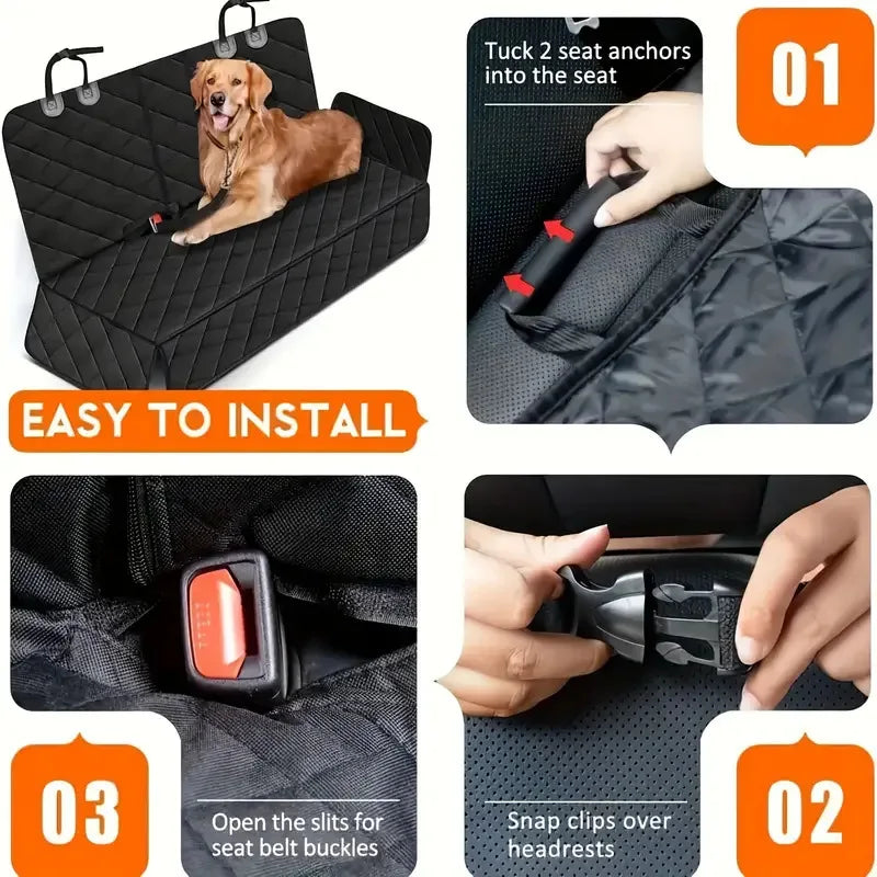 Orange Rear Seat Covers for Dogs Hammock