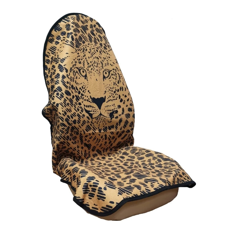 Leopard Print Towel Front Seat Protector for Dogs