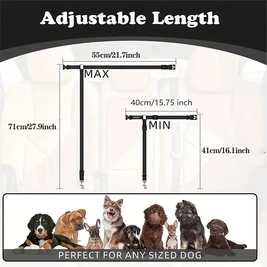 Pink Floral Dog Seat Belt Tether for Vehicles