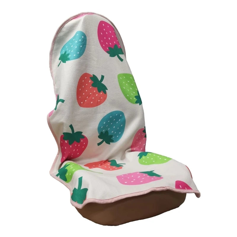 Strawberry Print Towel Front Seat Protector for Dogs