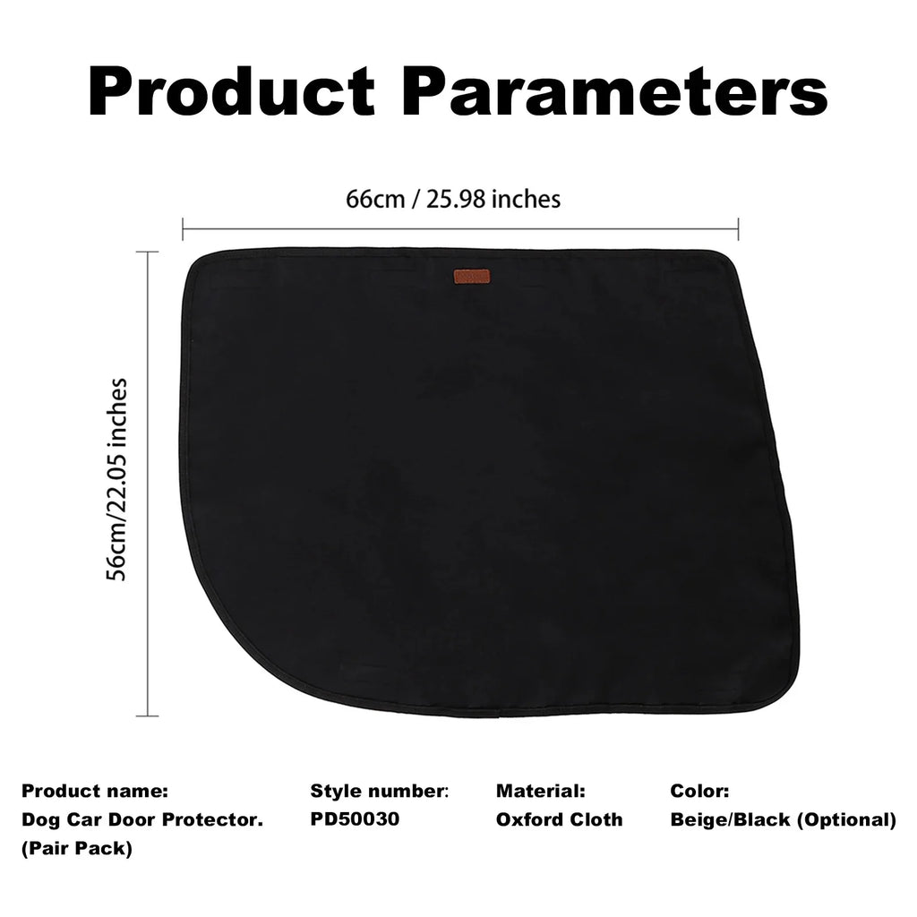 Black Waterproof Anti-Scratch Dog Car Door Protector Set 2 Pack