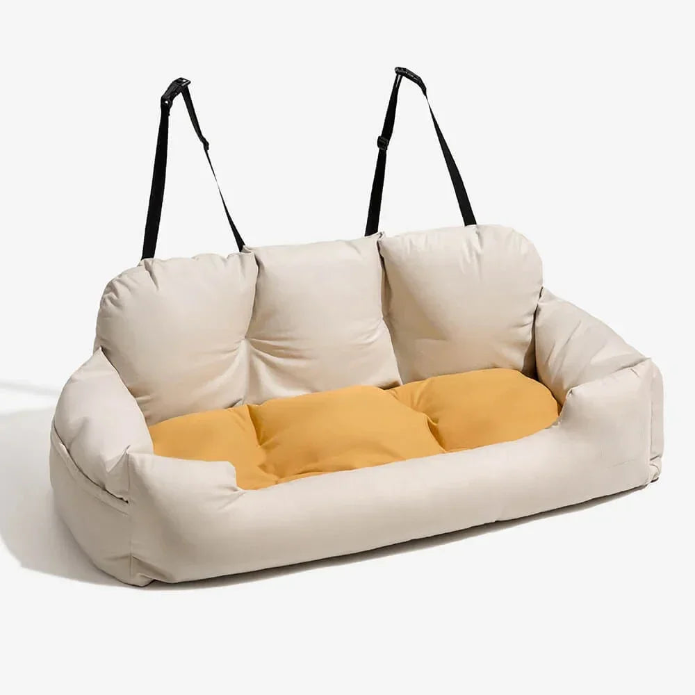 Premium Beige Dog Booster Seat Carrier Bed for Travel
