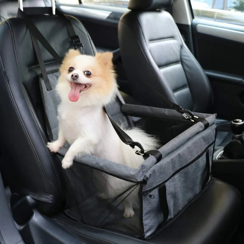 Dark Grey Dog Booster Seat Foldable Pet Car Seat