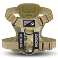 Camouflage Khaki Anti-Pull Tactical Dog Harness for Medium and Large Dogs