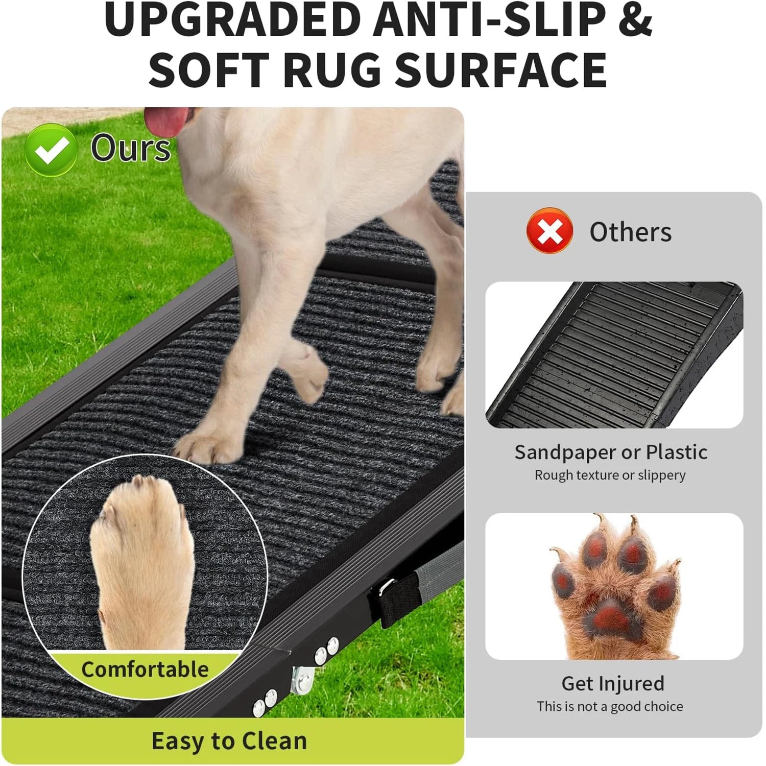Dog Ramp for Cars for Large Dogs – Folding Non-Slip Portable Pet Ramp Up to 250 lbs