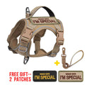 Beige Tactical Dog Harness for Small Dogs with Leash