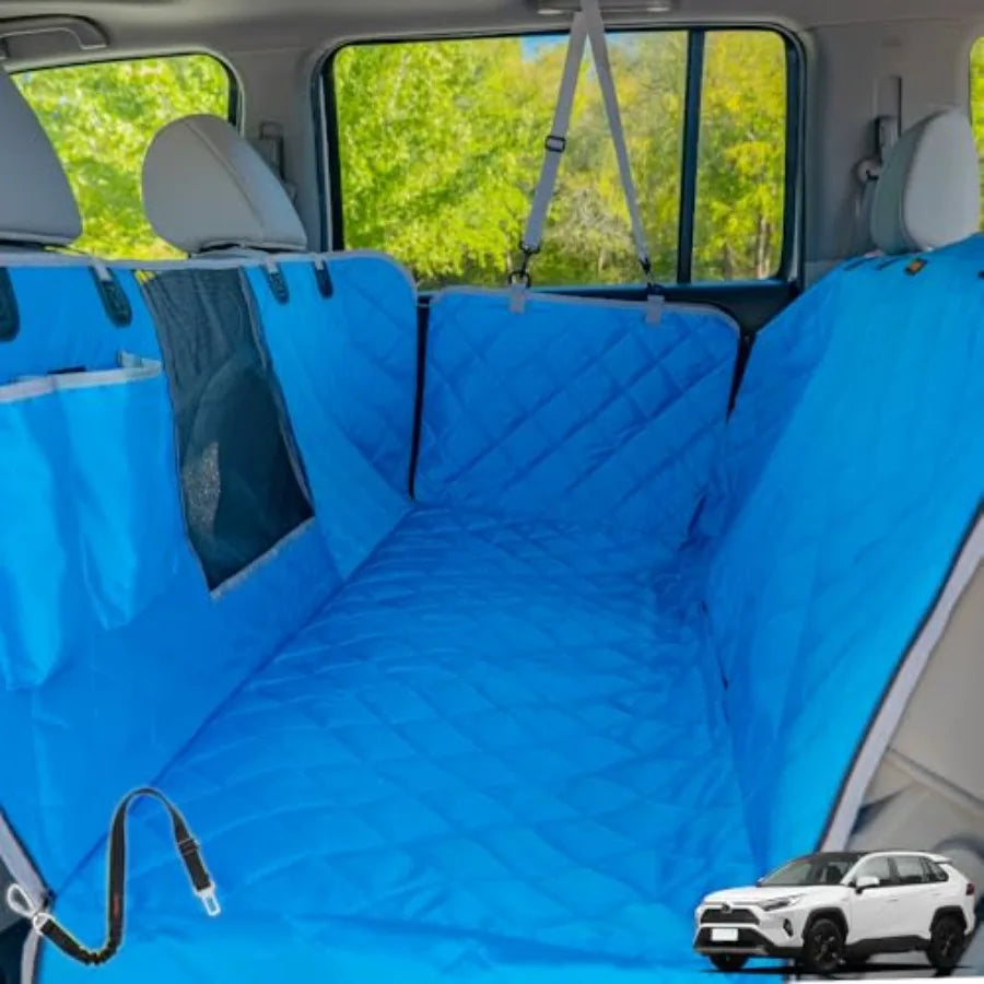 Blue Waterproof Dog Car Hammock with Mesh Window