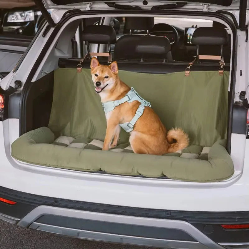 Blue Luxury Dog Booster Seat Bed for Double Seats