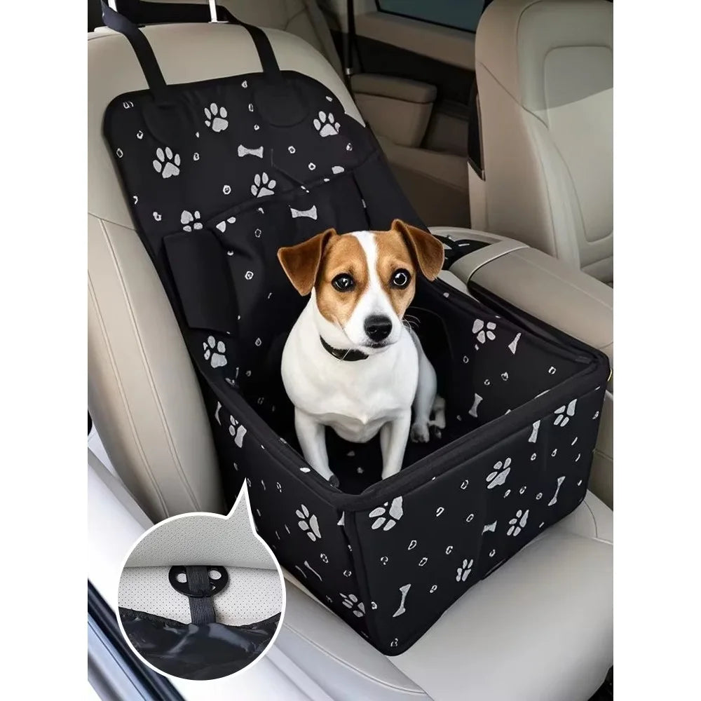 Paw Print Dog Booster Seat for Cars and SUVs