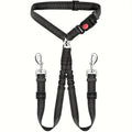 Black Dog Car Seat Belt for Two Dogs