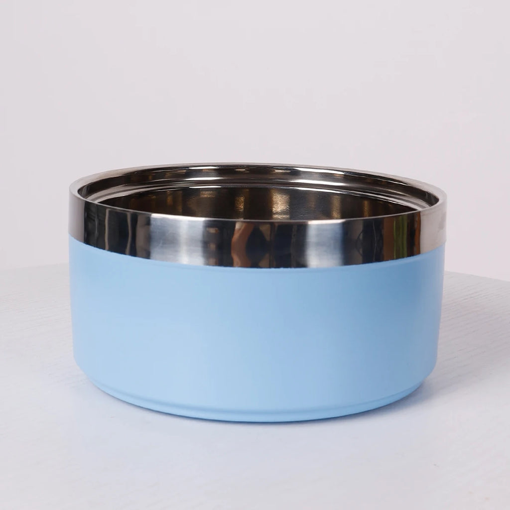 Blue Stainless Steel Dog Bowl