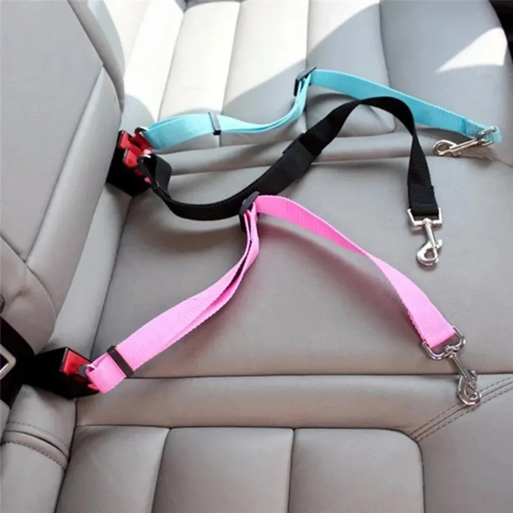 Light Green Adjustable Dog Car Seat Belt Tether