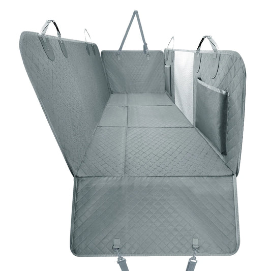 Gray Premium Dog Car Back Seat Extender with Hard Bottom