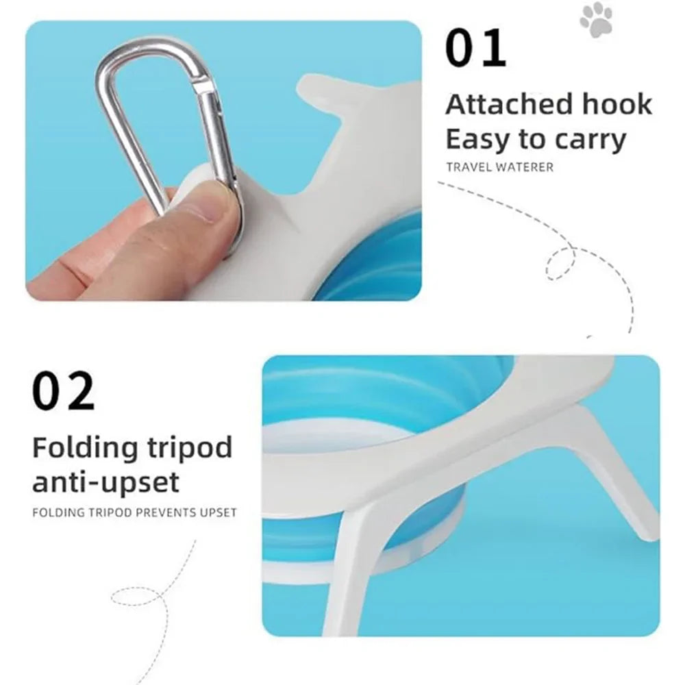 Foldable Double Dog Travel Bowls